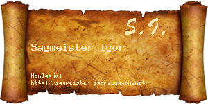 Sagmeister Igor névjegykártya